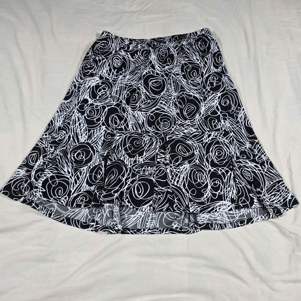 Laura Ashley Petites Black & White Skirt Women's Size Medium Petite